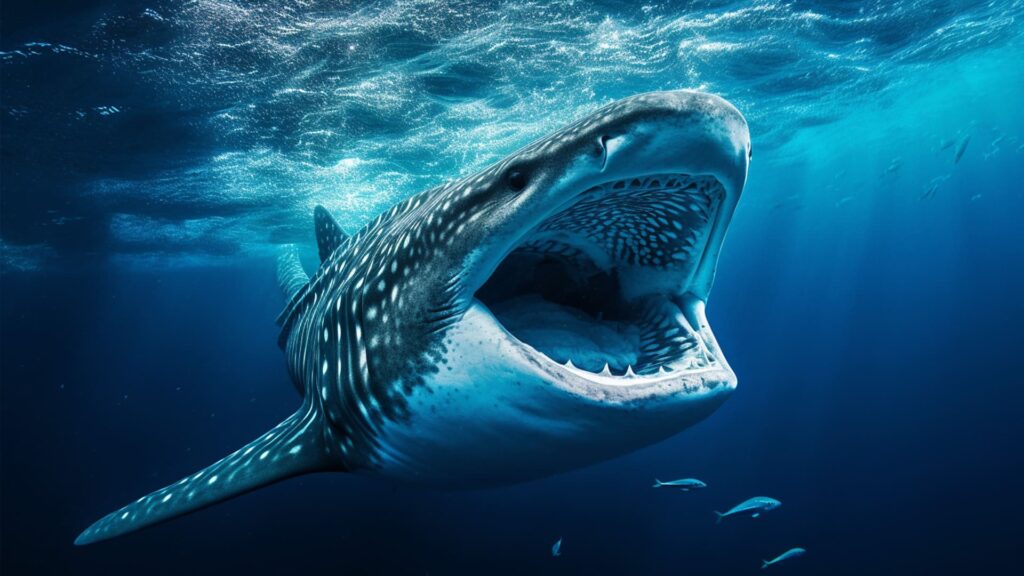 The whale shark is hungry